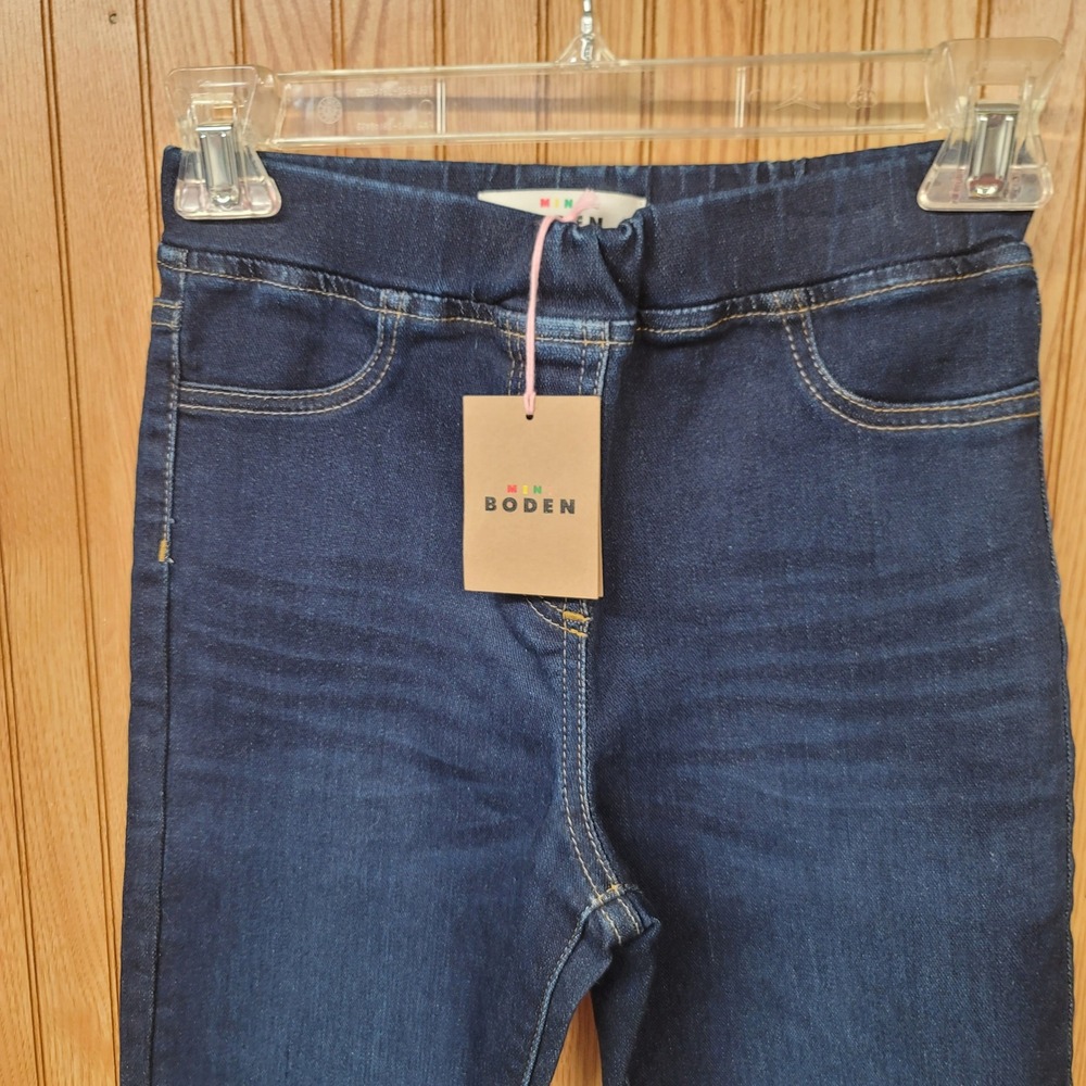 Mini Boden Girls Dark Wash Indigo Pull On Jeggings Slim Fit‎ Denim Pants 11Y NEW